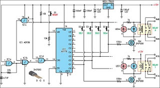 Pushbutton Relay Selector Circuit Diagram